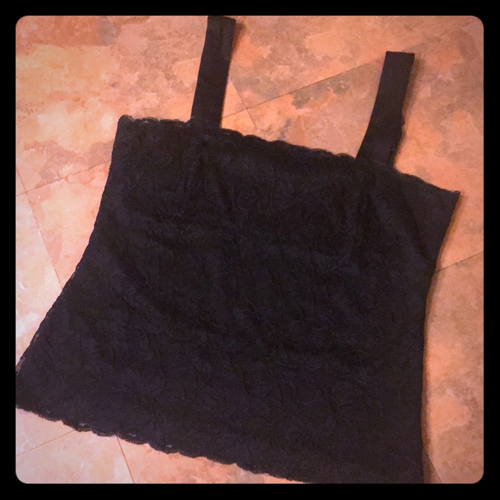 Coldwater Creek Luxury black lace camisole
